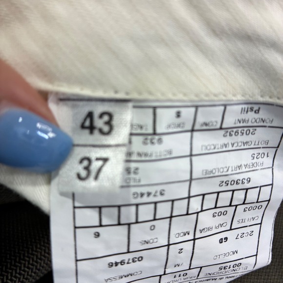 Armani Collezioni Mens Brown Herringbone Wool Blend Dress Pants Pleated 43/32 - Picture 8 of 9